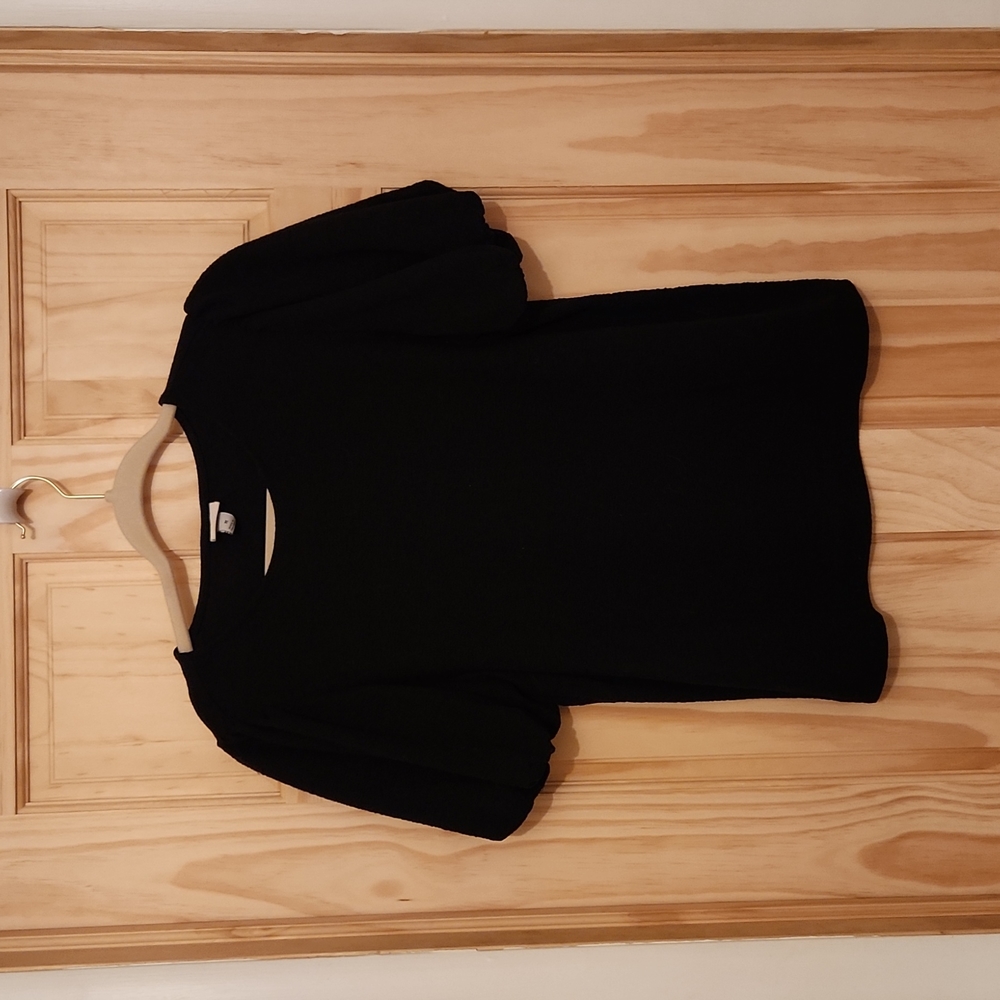 A New Day puffy sleeve black shirt